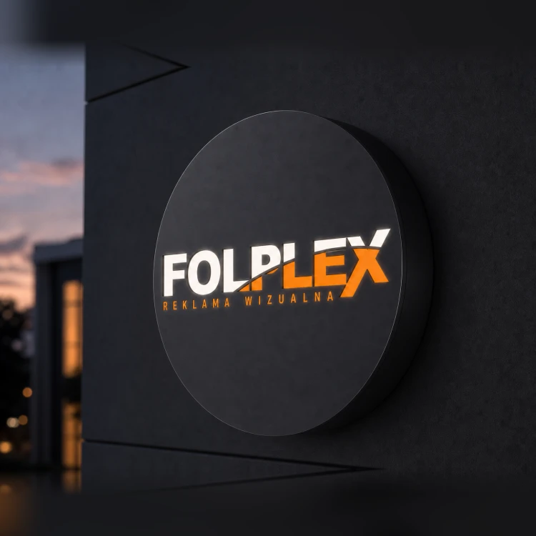 Kaseton Z Kompozytu Okragly Plaski z logo Folplex