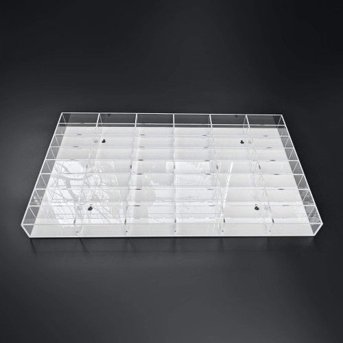 gablota z plexi na hot wheels 48 miejsc plecy białe mleczne od dołu