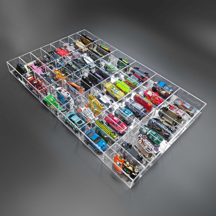 gablota z plexi na hot wheels 48 miejsc plecy lustro srebrne wypełniona