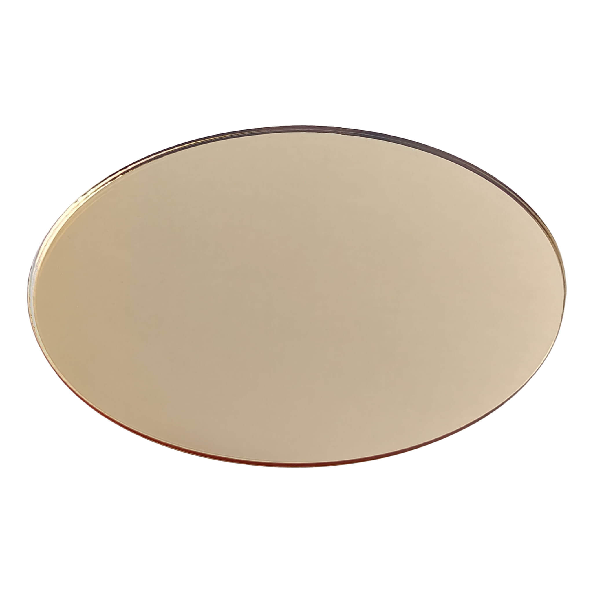 Elipsa Z Plexi Lustro Złote 3mm Cięta Laserem Na Wymiar